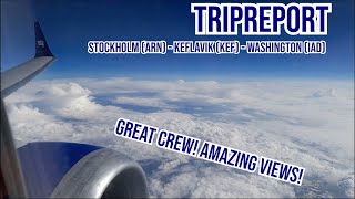 TRIPREPORT  Icelandair Economy  Boeing 737M8  Stockholm ARN  Keflavik KEF  Washington IAD [upl. by Yruam]