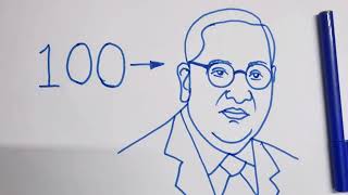 100 turns into Dr Babasaheb Ambedkar Drawing [upl. by Arted]