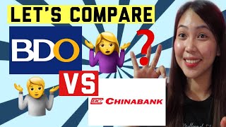 BDO VS CHINABANK  ANO ANG MAGANDANG SAVINGS ACCOUNT ALAMIN [upl. by Eneluqcaj]