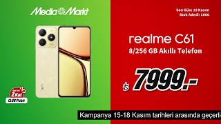 Rengarenk Şahane Kasım’ın Tam Zamanı  REALME C61 8256GB Akılı Telefon 7999 TL [upl. by Gnilrets]