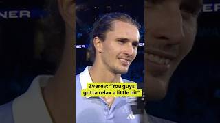 Zverev Post Alcaraz win at the nittoatpfinals 🎥 ATP Media [upl. by Ahsrats]