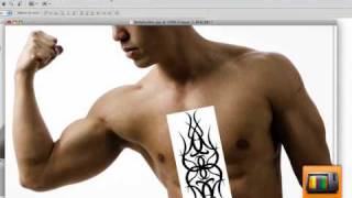 Photoshop tutoriel  Ajouter un tatouage [upl. by Hew]