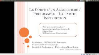 Cours 03  La partie Corps dun Algorithme Programme PASCAL [upl. by Seiber999]