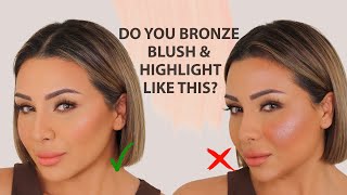 HOW TO APPLY BRONZER BLUSH AND HIGHLIGHT  NINA UBHI [upl. by Montford156]