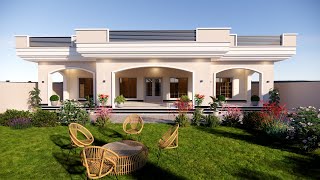 Single story house design  3 Bedrooms  Modern house design  Village House design [upl. by Coplin43]