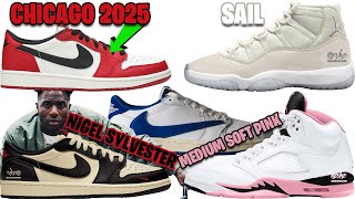 AIR JORDAN 1 LOW CHICAGO 2025 AJ 11 SAIL NIGEL SYLVESTER AJ 1 LOW AJ 5 MEDIUM SOFT PINK  MORE [upl. by Mendive411]