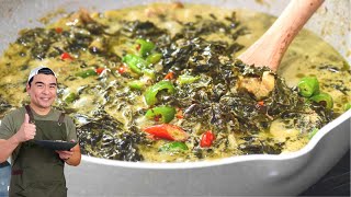 How to Cook Laing  Filipino Vegetable Recipe  Spicy Ginataang Dahon ng Gabi [upl. by Bili]