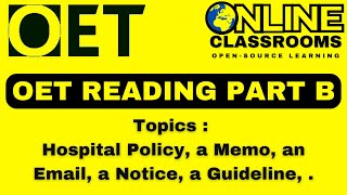 Oet reading part B practice test Oet online classroom [upl. by Ventura547]