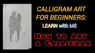 Calligram Art For Beginners  Calligram Drawing  Calligram Art Tutorial  Calligram Art For Learner [upl. by Cila]