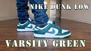 VARSITY GREEN DUNK LOW REVIEW AND ON FOOT IS GREEN IN THIS SUMMER [upl. by Einiffit]