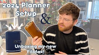 Luxury Planning with Filofax  2024 Planner Unboxing and Setup Navy Filofax Malden [upl. by Angelo]