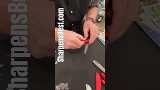 Knife sharpening challenge 30 second sharpening knifesharpecooking viralvideo cooking kitchen [upl. by Nitsreik]