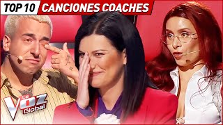 Famosos REACCIONAN a sus propias CANCIONES en La Voz [upl. by Arraeis]