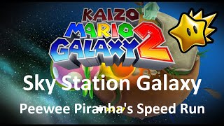 Kaizo Mario Galaxy 2  Sky Station Galaxy – Peewee Piranhas Speed Run  100 Walkthrough [upl. by Eniluqcaj]