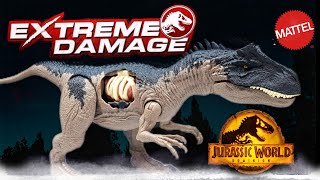 2022 Mattel Jurassic World Dominion Extreme Damage Allosaurus Review [upl. by Annitsirhc312]