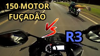 CG 125 com motor de 150 FUÇADÃO vs R3 [upl. by Karlow]