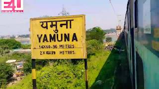 यमुना नदी YAMUNA RIVER Clear View from Train before Allahabad Railway Station [upl. by Harutek41]