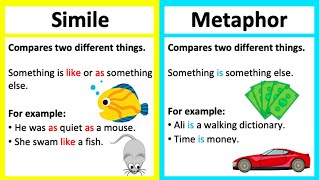 SIMILE vs METAPHOR 🤔  Whats the difference  Learn with examples [upl. by Pisano]