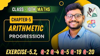 Class 10 Maths  Chapter 5 Arithmetic progression exercise 52 Q2 Q4 Q5 Q19 Q20 [upl. by Ennayllek]