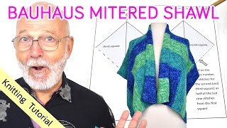 Knitting Tutorial  Bauhaus Mitered Shawl [upl. by Hanae380]