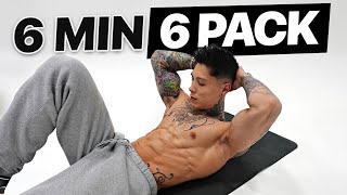 6 Minute 6 Pack ABS Workout You Can Do Anywhere No Rest [upl. by Erlin]