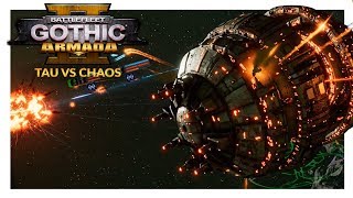 BATTLEFLEET GOTHIC ARMADA 2  Tau vs Chaos 1v1 Beta Gameplay Ranked Battle 11 [upl. by Airla]