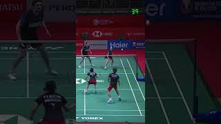 Longest rally 64 shots RivaldyMentari vs ChristiansenBøje  Malaysia Masters 2024 XD SF shorts [upl. by Nhoj]