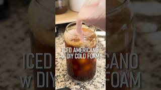 Iced Americano w DIY cold foam coffee espresso coffeelife [upl. by Yraek]