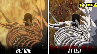 MAPPAs Before and After compositing Comparison  Attack On Titan Season 4 Part 3 Cour 1 [upl. by Alrahc]