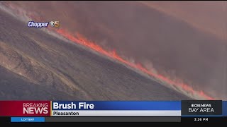 Brush fire burning in remote area of Pleasanton [upl. by Gati]