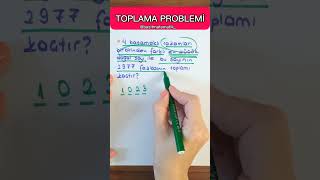 TOPLAMA PROBLEMİ 4sınıfmatematik toplamaişlemi [upl. by Aynotahs]