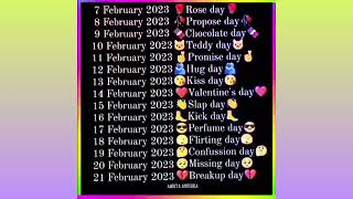 Valentine Week  7 Feb to 14 Feb all day list  kal konsa day hai 2024  Valentines day week 2024 [upl. by Waylon]