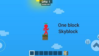 ONE BLOCK SKYBLOCK  Stickman Vs Minecraft  PART 1 [upl. by Loring]