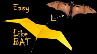 BEST Bat Paper Airplane that Flaps How to Make AeroDactyl  An airplane that flaps during flight [upl. by Kitchen]