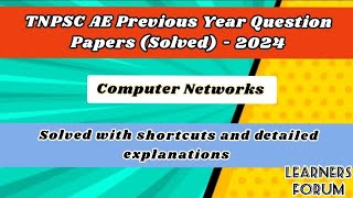 TNPSC AE  Previous Year Question Paper Solved  ECEEEEEIE  Part5 [upl. by Anivek]