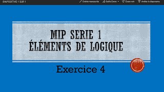 Exercice 4 Série 1 Algèbre S1 20232024 MIP [upl. by Aikemat]