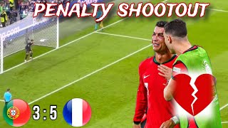 Portugal Vs France 35 Highlights amp penalty shootout EURO 2024  Ronaldo out of the EURO 💔 [upl. by Uaeb]