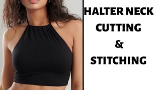 Halter Neck Top  Crop Top  Pattern Drafting  DIY  Cutting and Stitching  Summer Sewing ideas [upl. by Vandyke]