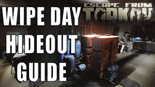 Tarkov Wipe Hideout Guide  lvl 2 on Day 1 Escape from Tarkov Hideout Guide [upl. by Cantlon185]