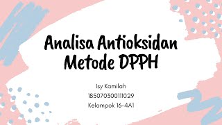 Analisa Antioksidan Metode DPPH [upl. by Eerat741]