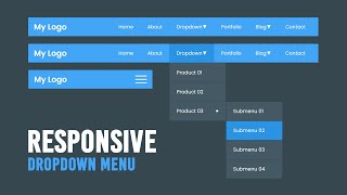 How to Create Responsive Dropdown Menu with Sub Menu in Html CSS amp Javascript [upl. by Anabelle]