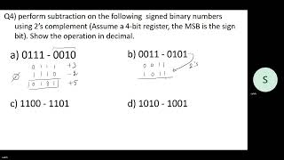 Addition and Subtraction using r’s complement الجمع والطرح باستخدام المكمل للأساس [upl. by Anirehtac332]