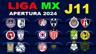 FECHAS HORARIOS Y CANALES PARA LA JORNADA 11 DE LA LIGA MX APERTURA 2024 [upl. by Nevlin]