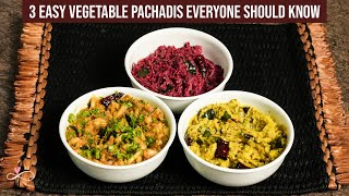 Dondakaya Vankaya amp Beetroot Pachadi  3 Easy Vegetable Pachadis  Infinity Platter  2022 [upl. by Sundin801]