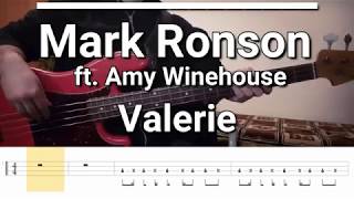 Mark Ronson  Valerie feat Amy WinehouseBass Cover TABS [upl. by Gervais731]