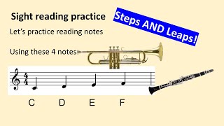 Reading Notes Clarinet and Trumpet Steps and Skips [upl. by Aarika]