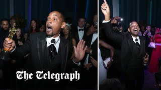 Will Smith smiles and dances at Oscars afterparty after slapping Chris Rock [upl. by Milka]