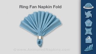 Napkin Folding  How to Make a Napkin Ring Fan [upl. by Ahsiugal]