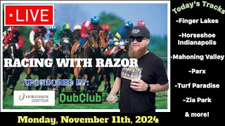 LIVE Horse Racing Handicapping Parx Horseshoe Indianapolis Mahoning Valley amp more  Mon Nov 11th [upl. by Corabel]