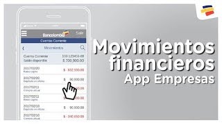 ¿Cómo Puedo Consultar mis Movimientos Financieros Desde Bancolombia App Empresas  Bancolombia [upl. by Oskar109]